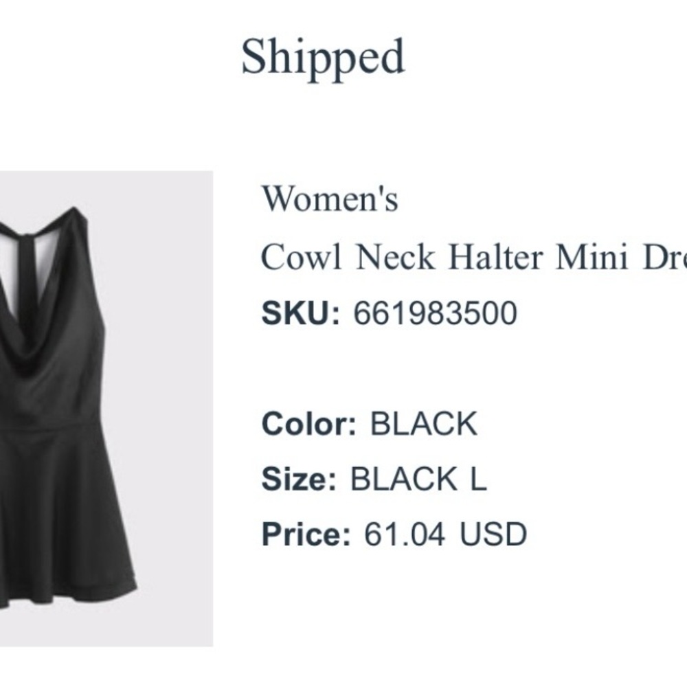 Abercrombie & Fitch Black Halter Mini Dress